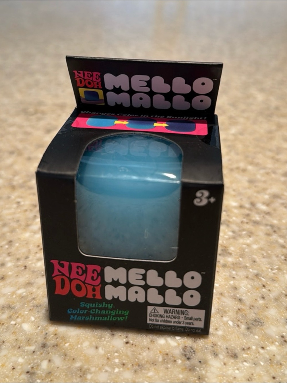 Needoh Mello Mallo Blue Color-Changing Squishy Marshmallow